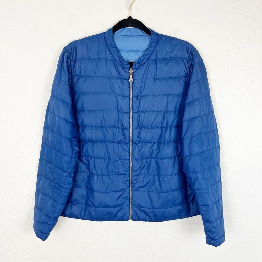 Massimo Dutti Reversible Lightweight Puffer Jacket Blue XL Activewear Outdoors - Picture 3 of 14